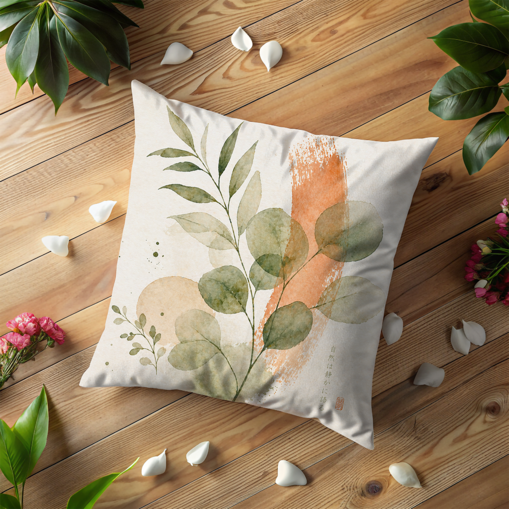 Eucalyptus Watercolor Pillow Cover | Elegant Botanical Art | Soft Nature Decor