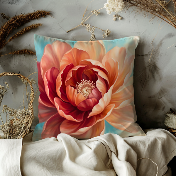 Peony Flower Pillow Cover – Elegant Floral Art | Luxe Nature Decor