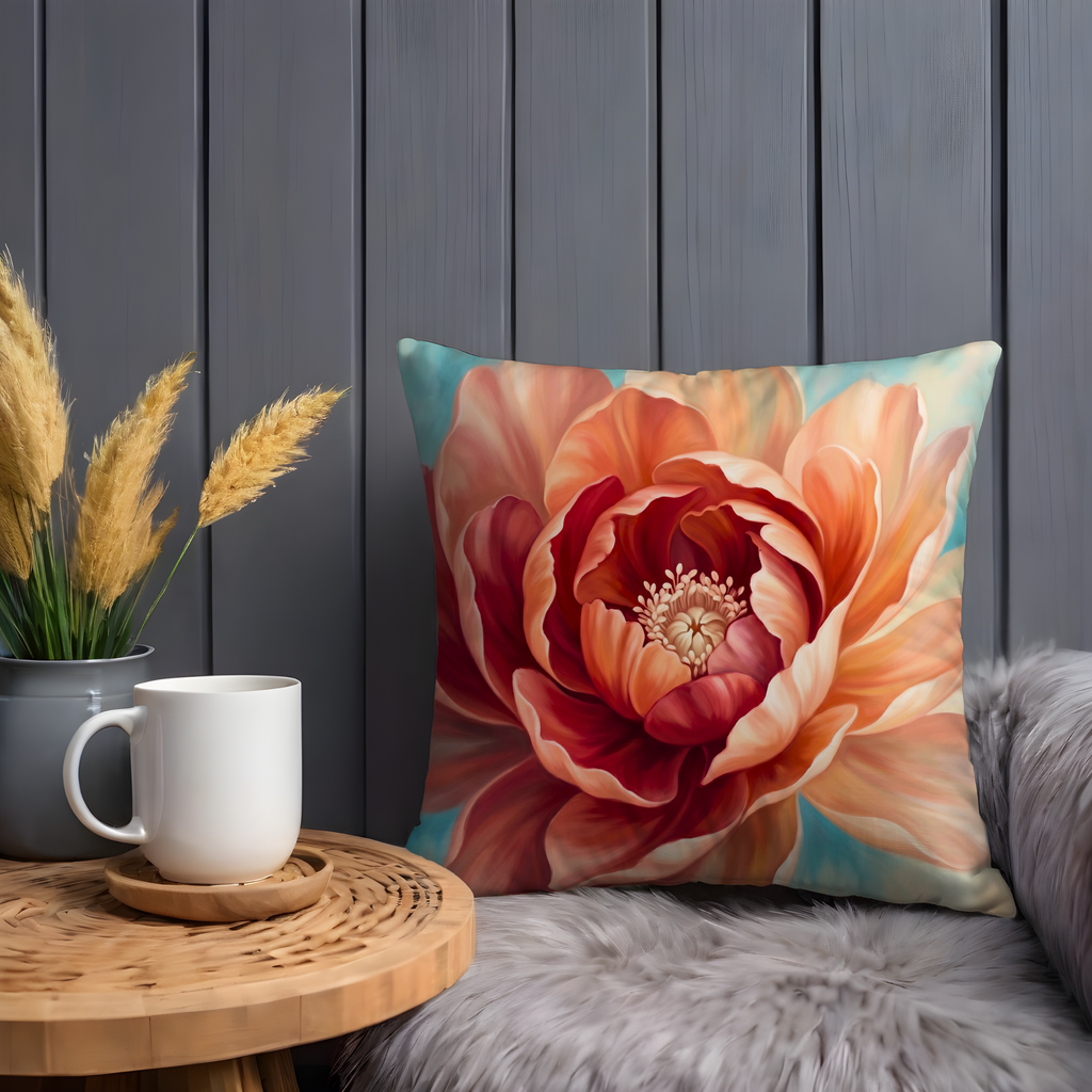 Peony Flower Pillow Cover | Elegant Floral Art | Luxe Nature Decor