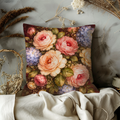 Pink Rose Bouquet Pillow Cover | Elegant Floral Art | Luxe Nature Decor