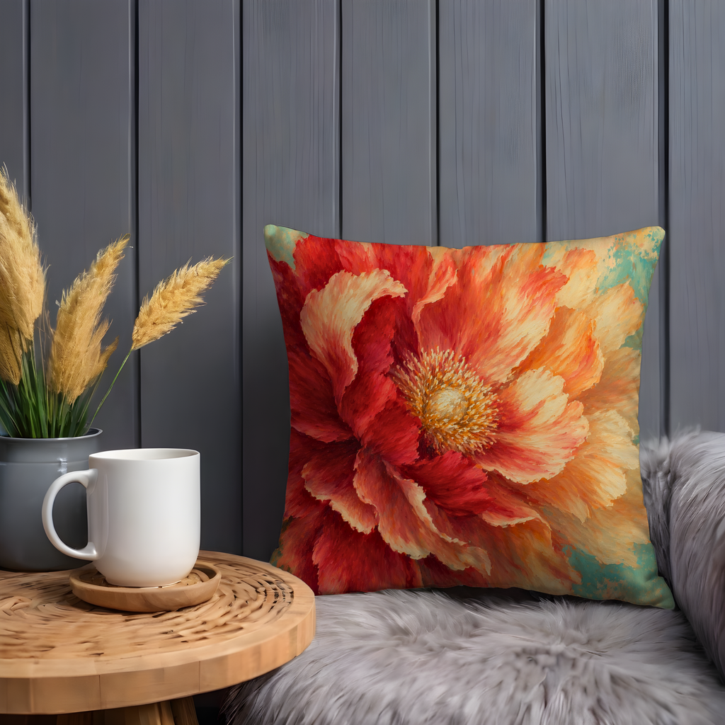 Red Poppy Flower Pillow Cover | Vibrant Floral Art | Bold Nature Decor
