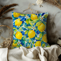 Lemon Tree Pillow Cover | Vibrant Fruit Art | Fresh Nature Decor