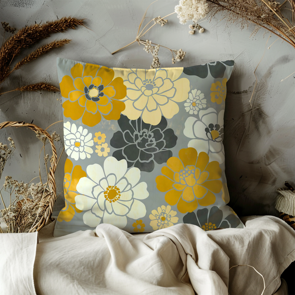 Retro Floral Pillow Cover – Bold Pattern Art | Cheerful Decor