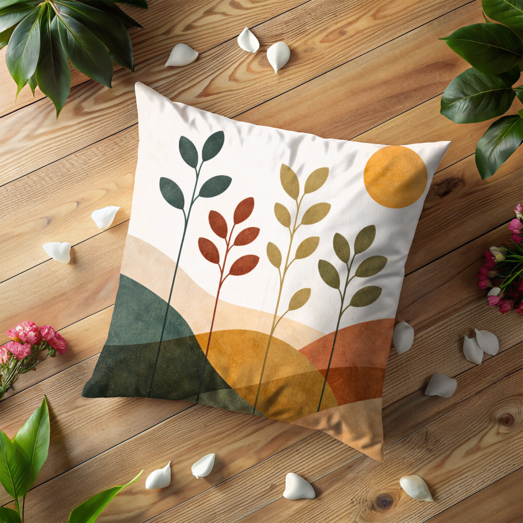 Minimalist Landscape Pillow Cover | Abstract Nature Art | Modern Decor