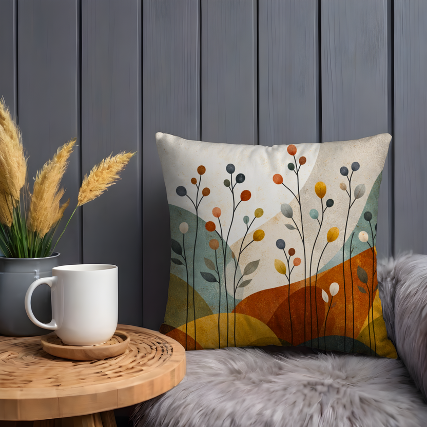 Abstract Berry Pillow Cover – Bold Geometric Art | Warm Decor