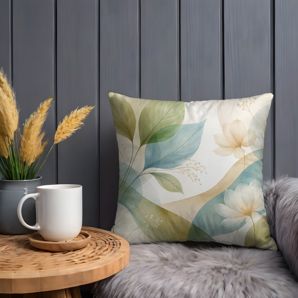Abstract Leaf Pillow Cover | Elegant Botanical Art | Soft Nature Decor