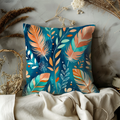 Feather Pattern Pillow Cover | Elegant Boho Art | Soft Nature Decor