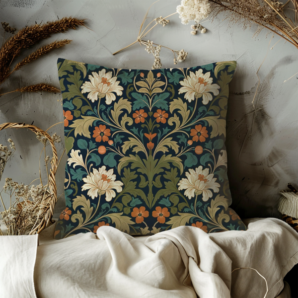 William Morris Floral Pillow Cover – Classic Pattern Art | Elegant Decor