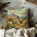 Roadrunner Desert Pillow Cover | Wildlife Art | Southwestern Decor