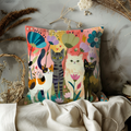 Cute Cats Pillow Cover | Playful Animal Art | Cheerful Decor