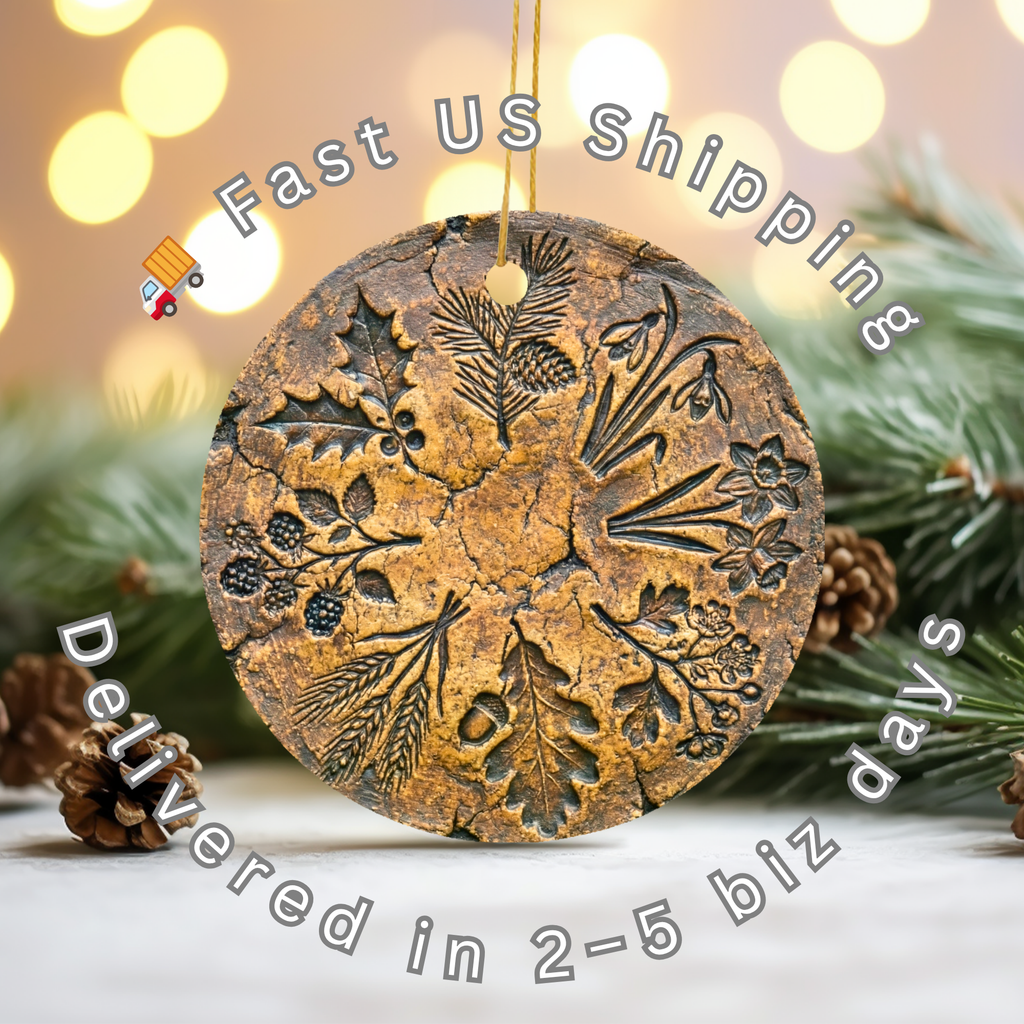 Wheel of the Year Ceramic Ornament – Pagan Yule Celestial Decor