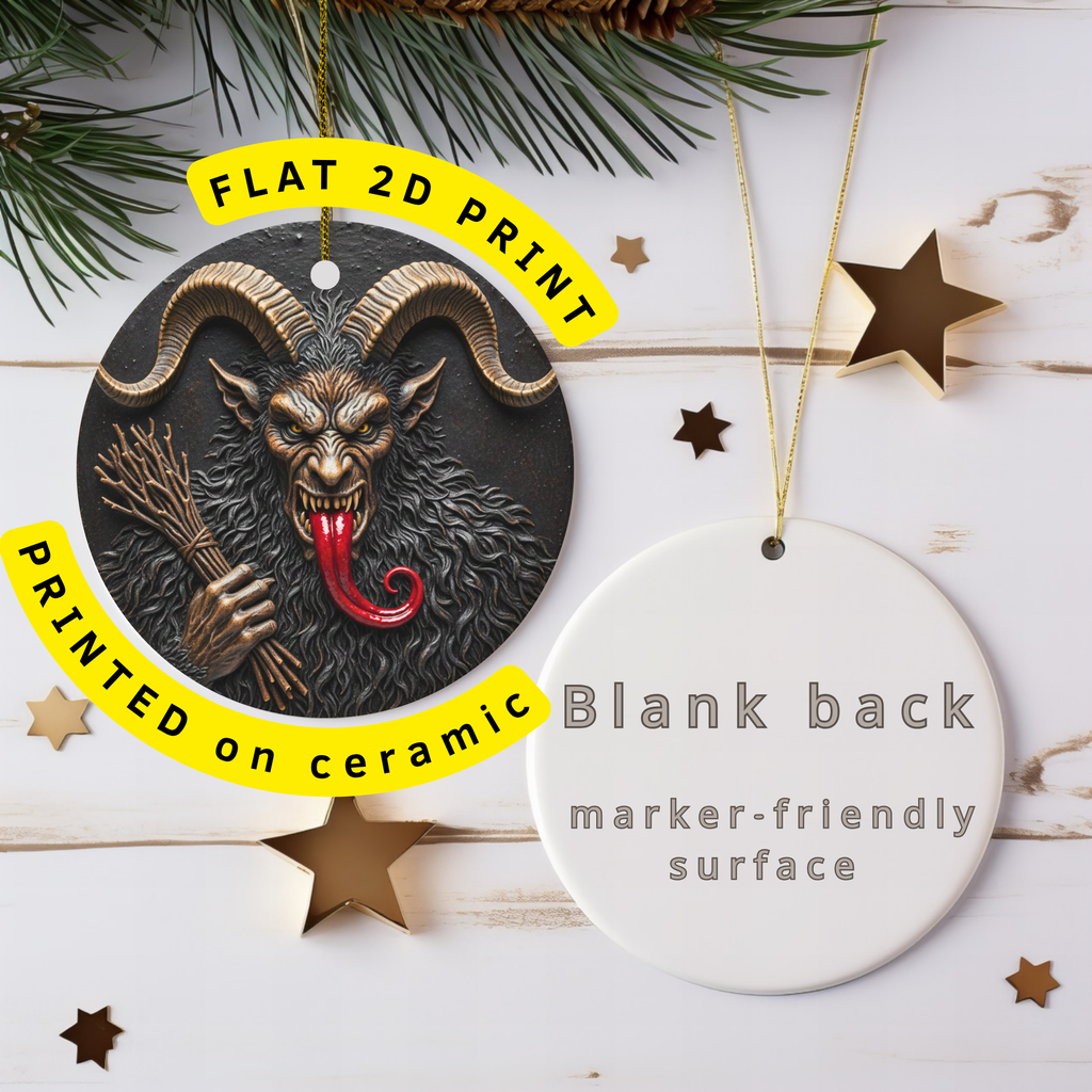 Krampus Ceramic Ornament – Alpine Folk Christmas Decor