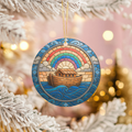 Noahs Ark Ceramic Ornament – Christian Christmas Keepsake Decor