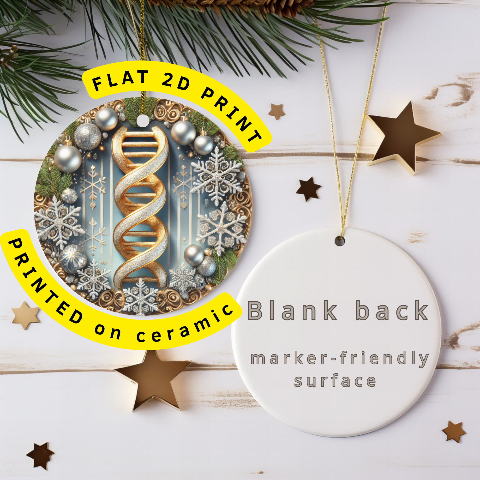 DNA Helix Ceramic Ornament – Science Christmas