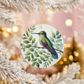 Green Hummingbird Ceramic Ornament – Botanical Garden Flight