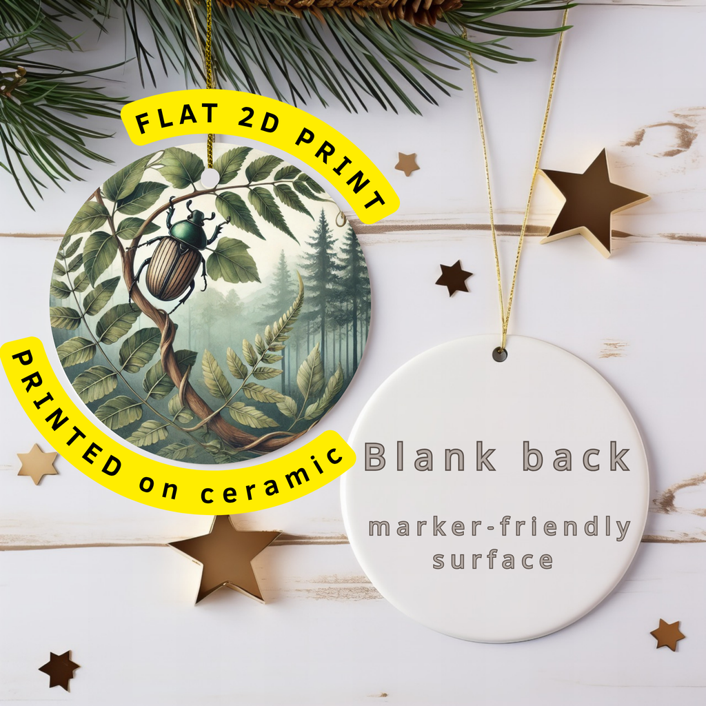 Woodland Beetle Ceramic Ornament – Forest Specimen Art
