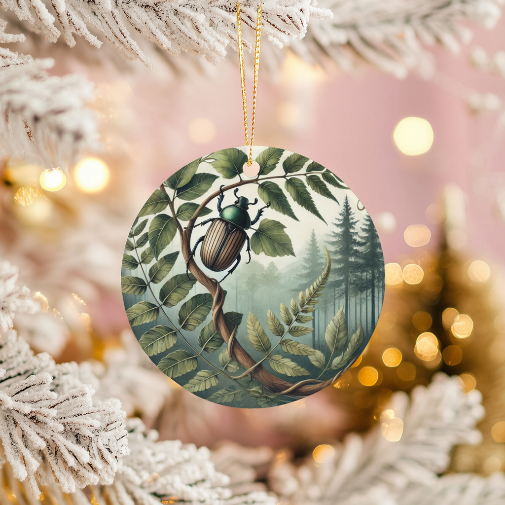 Woodland Beetle Ceramic Ornament – Forest Specimen Art