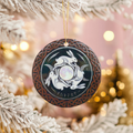 Triple Moon Hare  Celtic Knot Design Pagan Yule Decor White Rabbit Witchy Gift G Ceramic Ornament – Holiday Keepsake…