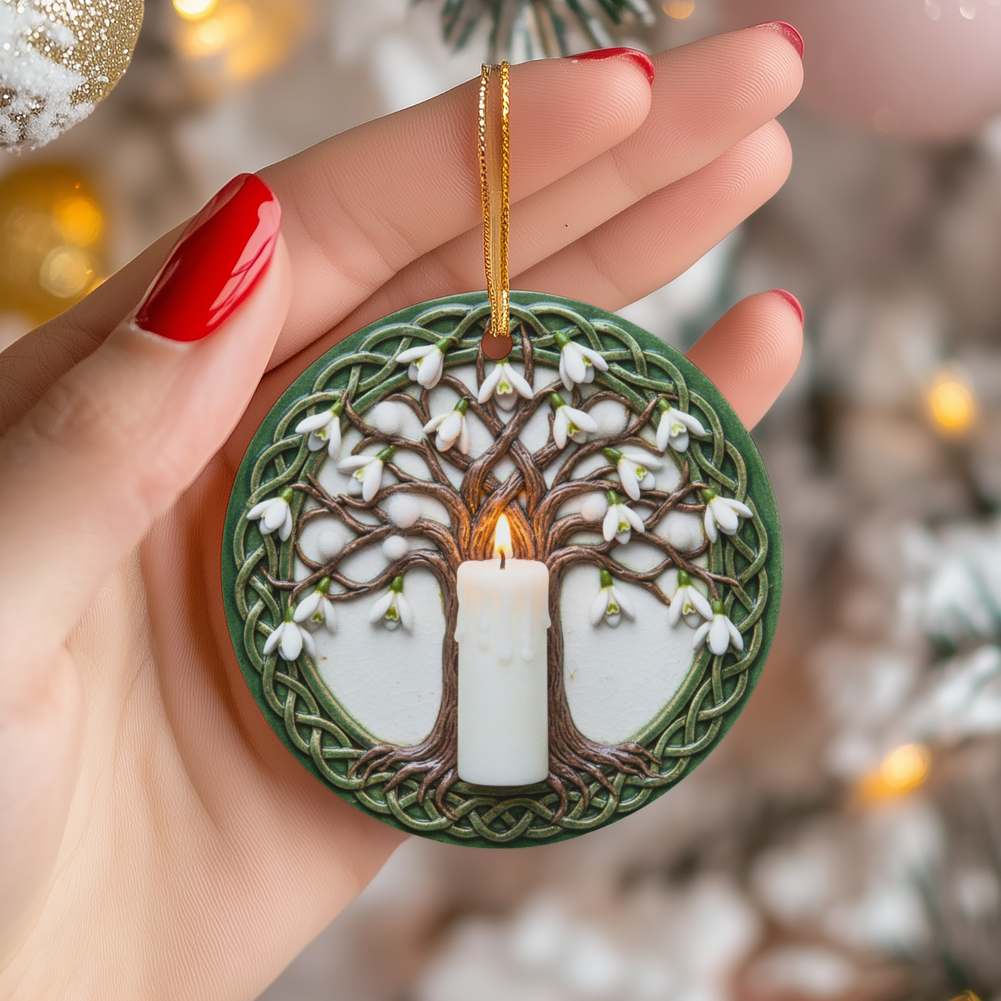 Brigid Imbolc Ceramic Ornament – Celtic Pagan Decor
