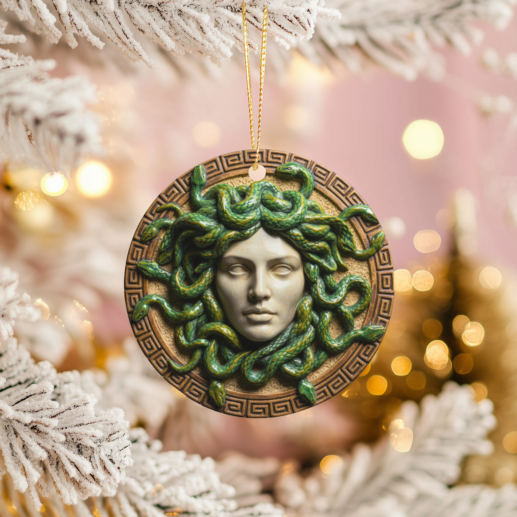 Medusa Ceramic Ornament – Greek Mythology Decor