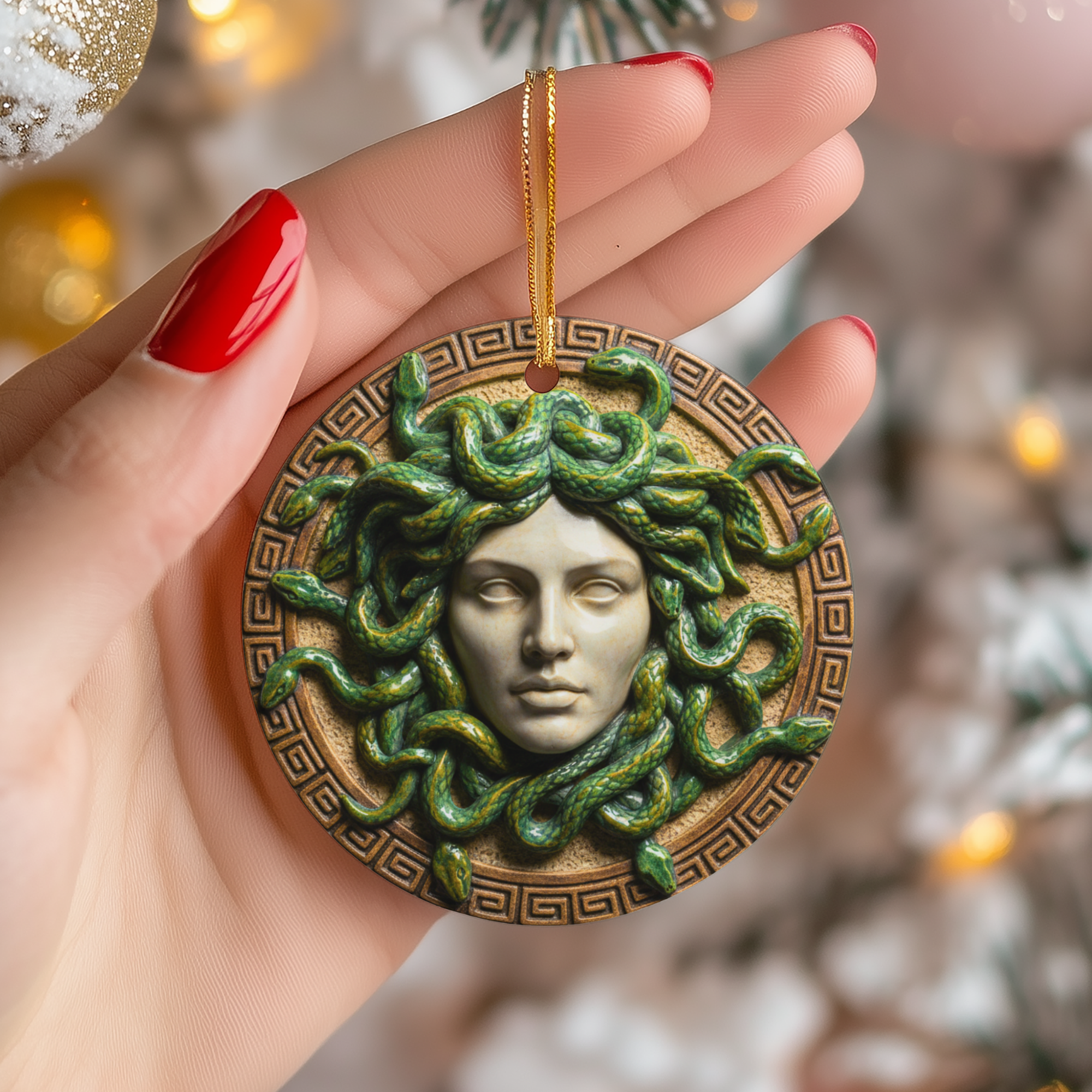 Medusa Ceramic Ornament – Greek Mythology Decor