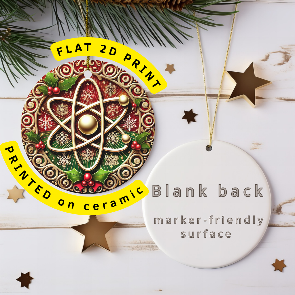 Atomic Christmas Ceramic Ornament – Mid-Century Holiday