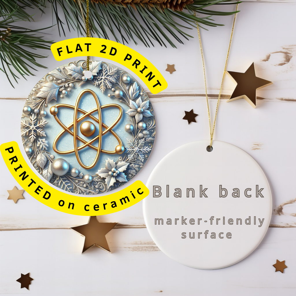 Elegant Ceramic Atom Model Christmas  Gift for Science Lovers & Teachers Ceramic Ornament – Holiday Keepsake Decor