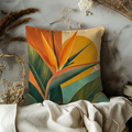 Bird of Paradise Sunset Pillow Cover | Bold Tropical Botanical Art