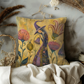 Gentle Witch Purple Hat Flower Garden Pillow Cover | Whimsical Fairy Art | Soft Magical Decor