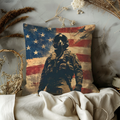 Fighter Pilot Flag Pillow Cover | Military Aviation Art | Patriotic Decor