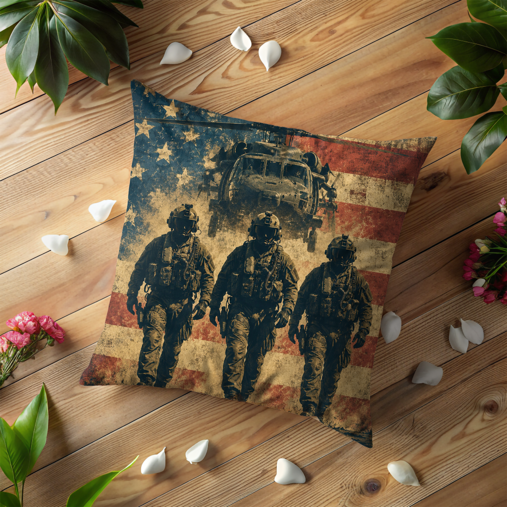 Special Forces Operators Flag Pillow Cover | Military Tactical Art | Patriotic Decor