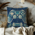 Game Controller Blueprint Pillow Cover | Technical Gamer Art | Modern Geek Decor