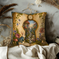 White Rabbit Keyhole Garden Pillow Cover | Alice Wonderland Art | Magical Fantasy Decor
