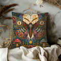 Clockwork Moth Wonderland Pillow Cover | Steampunk Fantasy Art | Magical Gothic Decor