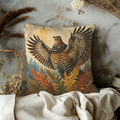 Ruffed Grouse Wings Spread Pillow Cover | Classic Wildlife Art | Autumn Forest Decor