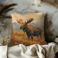 Bull Moose Autumn Tundra Pillow Cover | Classic Wildlife Art | Northern Landscape Decor