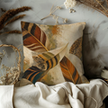 Abstract Feathers Earth Tones Pillow Cover | Modern Organic Art | Bohemian Decor