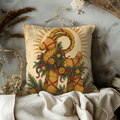 Yule Goat Straw Pillow Cover | Nordic Pagan Art | Cozy Winter Decor