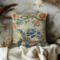 Blue Porcelain Turtle Pillow Cover | Elegant Asian Art | Botanical Wildlife Decor