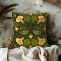 Moth and Hibiscus Pillow Cover | Textured Botanical Art