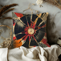 Shattered Vinyl Record Pillow Cover | Dark Music Art | Edgy Decor