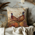 Pheasant Autumn Pillow Cover | Woodland Bird Art | Cozy Nature Decor