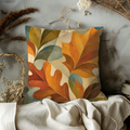 Stylized Autumn Leaves Pillow Cover | Modern Botanical Art