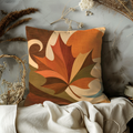 Stylized Maple Leaf Pillow Cover | Bold Autumn Art | Earthy Boho Decor