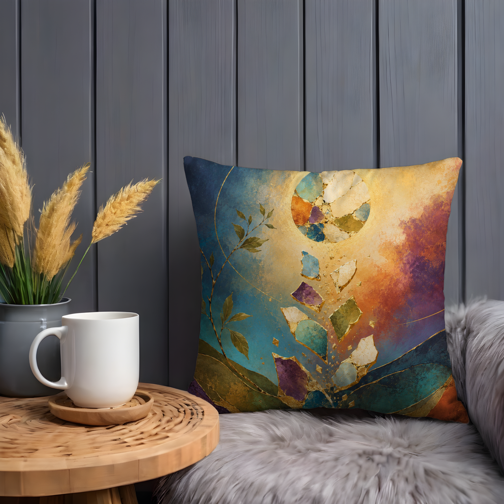 Kintsugi Celestial Tree Pillow Cover | Modern Abstract Art | Elegant Decor