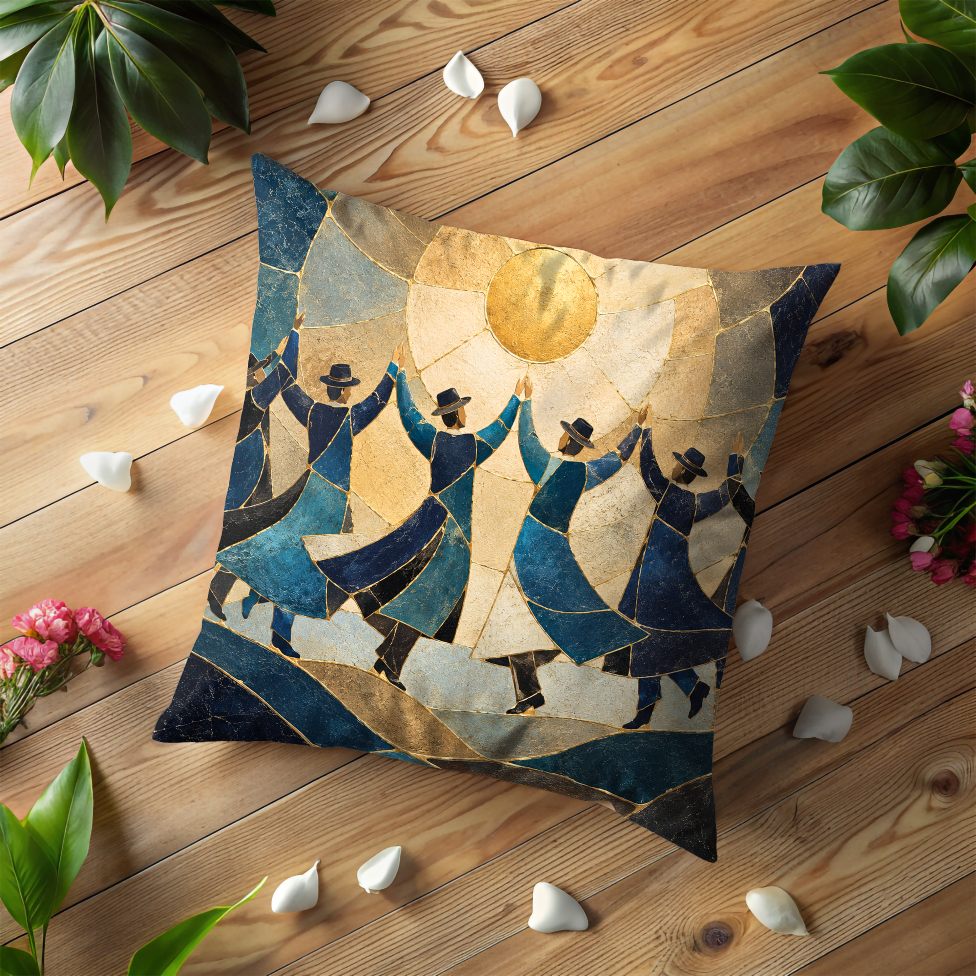 Jewish Folk Dance Pillow Cover | Traditional Celebration Art | Cultural Decor