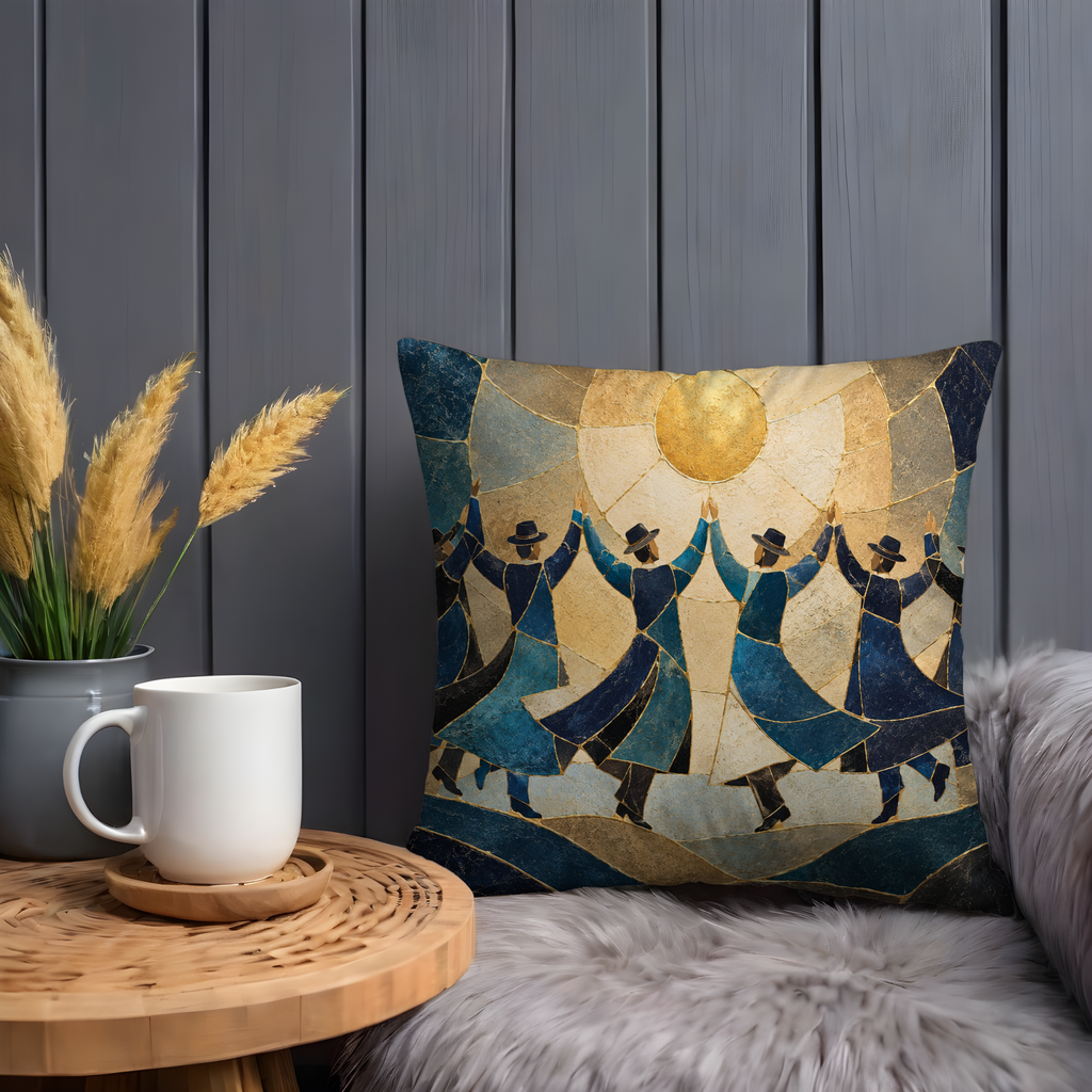 Jewish Folk Dance Pillow Cover | Traditional Celebration Art | Cultural Decor
