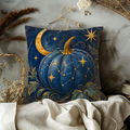 Celestial Pumpkin Pillow Cover | Starry Night Art | Mystical Decor