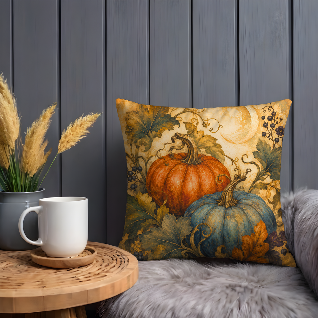 Autumn Pumpkins Pillow Cover | Fall Harvest Art | Seasonal Decor