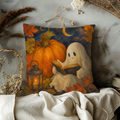 Ghost Reading Pillow Cover | Cute Halloween Art | Cozy Autumn Decor